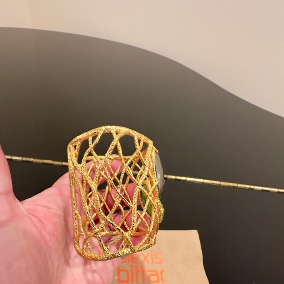 RARE Bohemian Luxury authentic Alexis Bittar Gemstone Statement Cuff/Bracelet - Picture 8 of 17